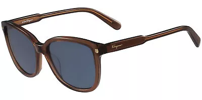 Salvatore Ferragamo Women's Brown Squared Cat Eye Sunglasses SF815S 210 - Italy • $56.99