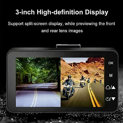 Motorcycle DVR Front Rear View Dual Camera Dash Cam Video Recorder 3in LCDRm • $37.99