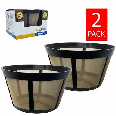 (2) GoldTone Reusable Basket Coffee Filters For Bunn Coffee Makers And Machines • $21.99