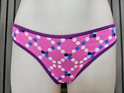 PINK By Victoria's Secret Ladies Thong Underwear Size Large Colour Purple Spots • $4.99