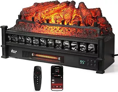 TURBRO Eternal Flame 26 In. WiFi Infrared Quartz Electric Fireplace Log Heater • $139.99