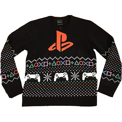 PlayStation Christmas Ugly Sweater NWOT Size XL Black • $29.99