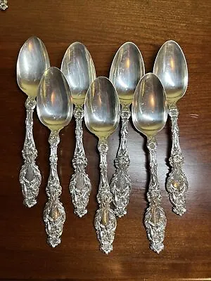 $495 • Buy Lily By Whiting Sterling Silver Set Of 7 Large Tablespoons Place Spoons 8.25”