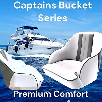 Boat Seat Captains Bucket Series Helm Chair White Grey Charcoal  1 Pair Marine • $600