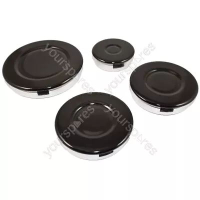 Fits Rangemaster Hob Cooker Gas Burner Base + Cap Set Of 4 55-100mm By Ufixt • £15.49