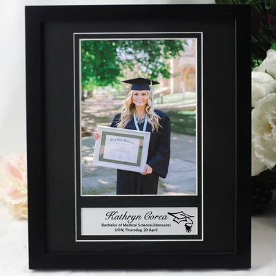 $49 • Buy Graduation Personalised Photo Frame 6x8 Black/Silver - Personalised Custom Gift