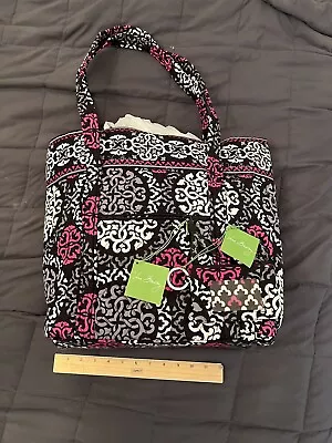 Vera Bradley NEW WITH TAGS Tote. Canterberry Magenta With Matching ID Coin Purse • $39