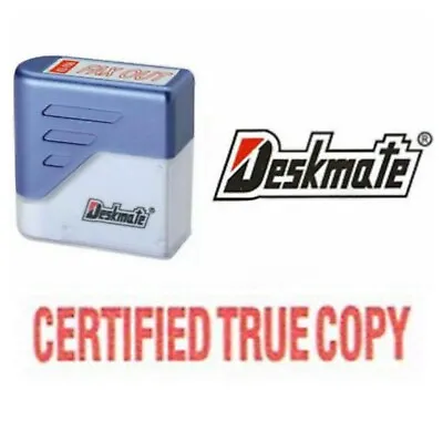 { CERTIFIED TRUE COPY } Deskmate Pre-Inked Self-Inking Rubber Stamp Office NEW! • £7.19