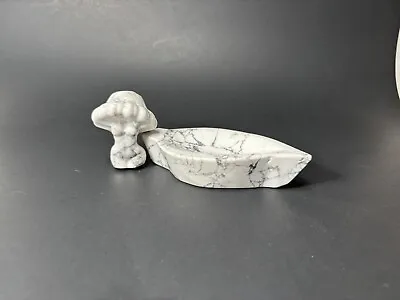 Natural Stone Petal & Mortar Nude Woman Mushroom Leaf Figurine • $34.99