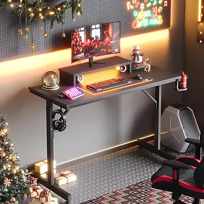 Small Gaming Desk With Monitor Stand 42 Inch LED Computer Desk Gamer Workstati • $129.99