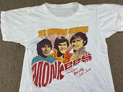 The Monkees Shirt 20th Anniversary World Tour Concert Band Screen Stars VTG • $66.49