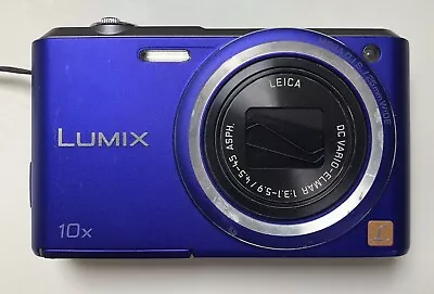 Panasonic LUMIX DMC-SZ3 16.1MP Digital Camera Leica Lens Blue NO CHARGER/BATTERY • £39.99