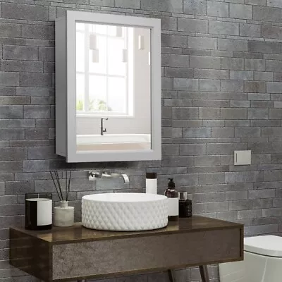 Bathroom Medicine Cabinet Storage Organizer Wall Mounted Mirror Adjustable Shelf • $63.96