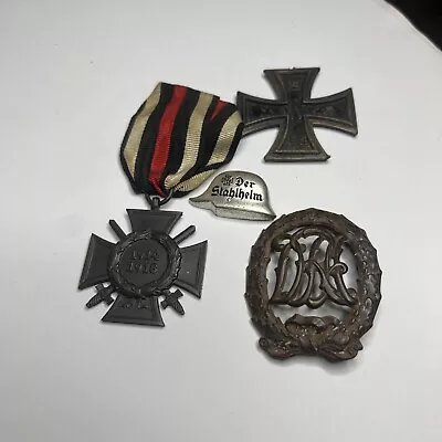 WW1 German 1914 Iron Cross Hindenburg Cross Drl Sports Badge Helmet Pin • $160