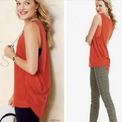 NEW CABI 5012 Large / XL Knit Orange Siren Sweater Vest Pullover • $16.88