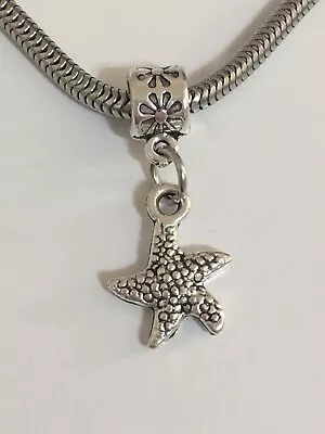 European Starfish Dangle Charm Slider Bead For Necklaces Or Snake ￼Bracelets • $10.95