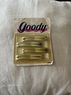 Vintage Goody 1990 Metal Stay Tight Barrettes 2.25” Silver Gold Tone #903 USA • $9.99