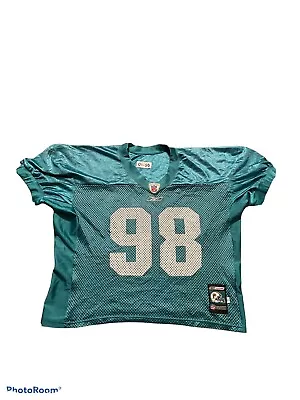 Vintage 2001 #98 Miami Dolphins Practice Jersey 56 Damian Gregory Helmet Tag Med • $100