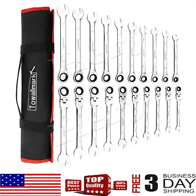 20PCS SAE And Metric Ratcheting Combination Wrench Set Flex+Fixed Head • $59.99