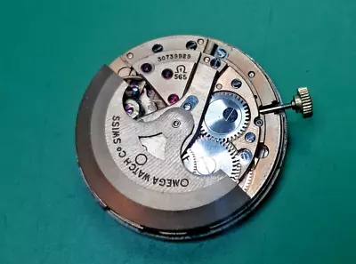 OMEGA 565 Movement + Dial + Hands + Crown. Working. Needs Cleaning And Oiling. • $152.50