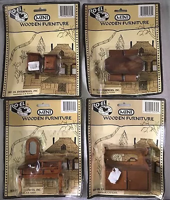 Ro-El Doll House Furniture Lot Dining Table Chairs Buffet Hutch Vanity VINT. NEW • $26.90