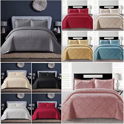 Feels Like Cotton Bedspread Quilted Lightweight Luxury Bed Throw King Size • £39.99