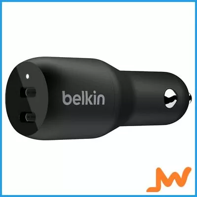 Belkin BOOST CHARGE Auto 2-Port Car Charger 18W USB-C Fast Charge - Black • $42