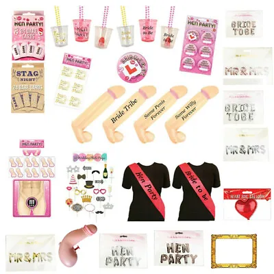 HEN PARTY NIGHT DO ACCESSORIES Games Sash Shot Glass Photo Props Dare Cards • £1.99