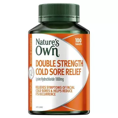 Nature's Own Double Strength Cold Sore Relief L-Lysine 1000mg 100 Tablets • $27.99
