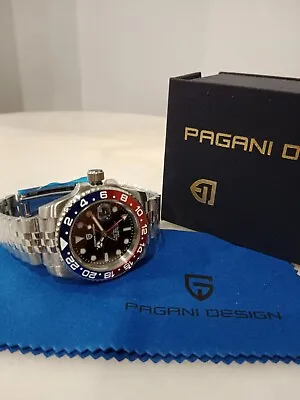 Pagani Design GMT Automatic Watch Red & Blue Bezel  Pepsi  Homage • $130