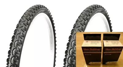 Two (2) Deli MTB Mountain Bicycle Tire 26x2.0 Black S176 Pair + Two Tubes • $54.99