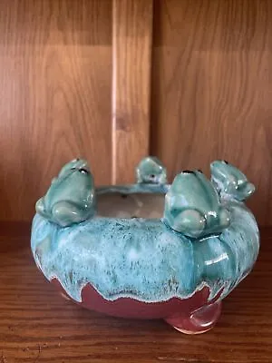 Vintage Majolica Five Frog Footed Planter/Vase • $23