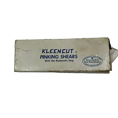 Kleencut Pinking Shears Vintage Box Fabric Scissors Stork Embroidery • $18.78