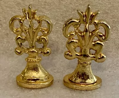 Pair Vintage Brass Fancy Handle Wax Seal Stamps Fleur De Lys & Peace Sign 1.75” • $9.99