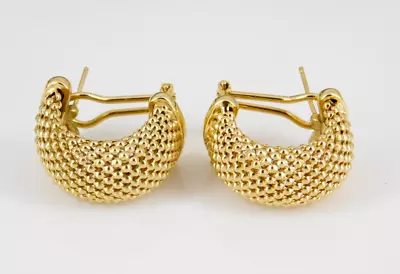 Vintage Estate Italian Women Knot Stud Earrings 14K Yellow Gold Plated • $119.33