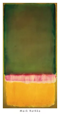 ABSTRACT ART PRINT - Untitled Ca. 1949 By Mark Rothko 40x21 Green Yellow Poster • £41.40