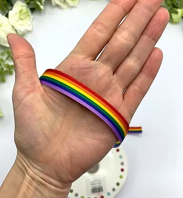 Rainbow Ribbon Gay Pride LGBTQ Parade Bow 3m 5m 10m  / 10mm 15mm 25mm 35mm • £2.75