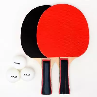 3-Ball Table Tennis Bat Set Ping Pong Racket Paddle Pair Indoor Sport Game Set • $18.99