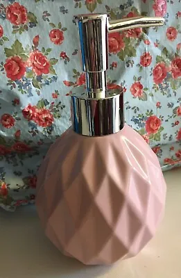 Pink Ceramic Soap Dispenser Kitchen Bathroom Lotion Pump Hand Wash NEW • £8