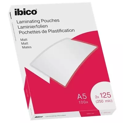 Ibico Matt A5 Laminating Pouches 250 Micron 627322 • £24.25