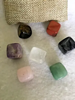 CHAKRA HEALING CRYSTALS 7 Set  Best Stones Chakra Reiki Chakras Healing Organza • £5.99