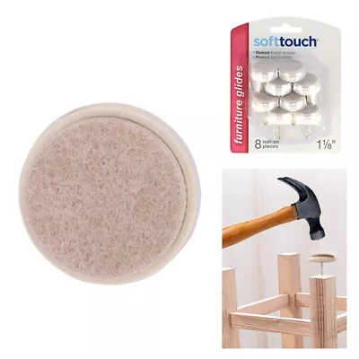 8 Pc Screw Nail Felt Pads Furniture Table Chair Leg Floor Glides Skid Protector • $5.43