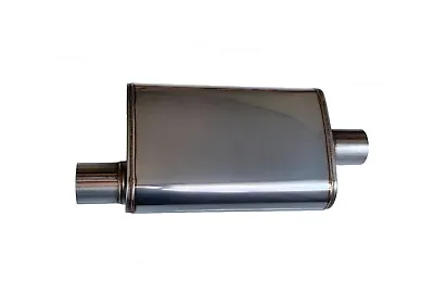 Universal Oval Muffler 2.5  Inlet Offset/2.5 Outlet Center Exhaust 409S • $49.97