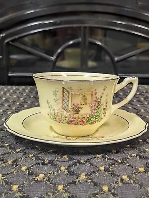 1930's Lido W.S. George CanaryTone Breakfast Nook Saucer/Cup Set • $12