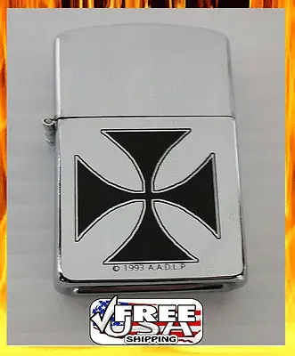 Classic Iron Chrome Iron Maltese Cross  Cigarette Lighter • $7.95