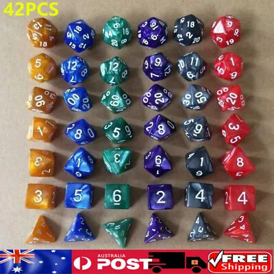 $14.55 • Buy 42PCS Polyhedral Dice Set For Dungeons And Dragons DND MTG RPG Table Board Games