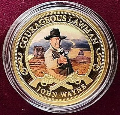 2018 Bradford Exchange John Wayne 24k Gold Plated Proof Coin Courageous Lawman • $24.99