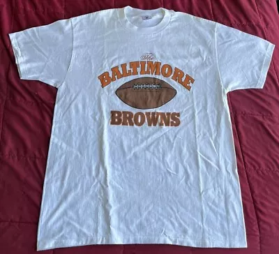 Men’s Large- Vintage Baltimore Ravens Browns Single Stitch 90’s T-Shirt • $24.95