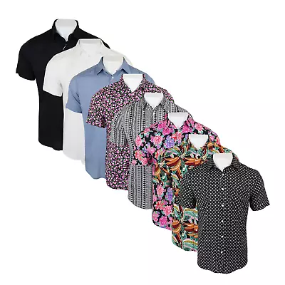 Mens Springfield Hawaiian Short Sleeve Beach Holiday Summer Floral Shirts • £9.99