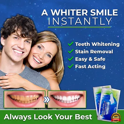 $13.95 • Buy New Teeth Whitening Strips Safe White Tooth Clean Gel Bleach Dental Strength